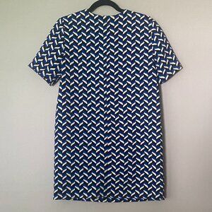 NWT Zara Geometric Pattern Short Sleeve Shift Dress Size Small